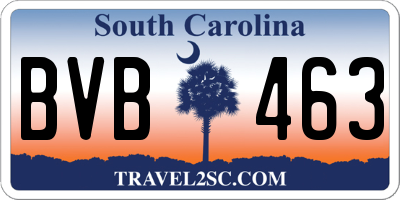 SC license plate BVB463
