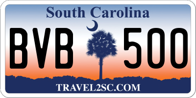 SC license plate BVB500