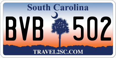 SC license plate BVB502