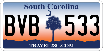 SC license plate BVB533