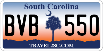 SC license plate BVB550