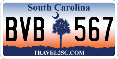 SC license plate BVB567