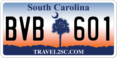 SC license plate BVB601
