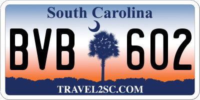 SC license plate BVB602