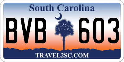 SC license plate BVB603