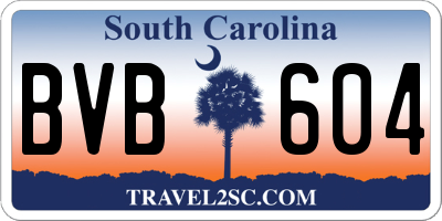 SC license plate BVB604