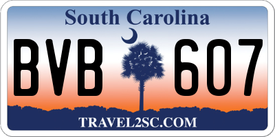 SC license plate BVB607