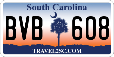 SC license plate BVB608