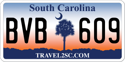 SC license plate BVB609
