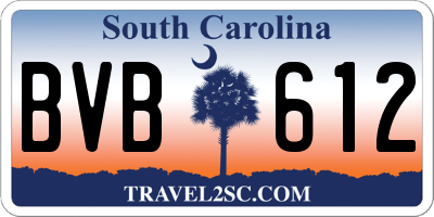 SC license plate BVB612