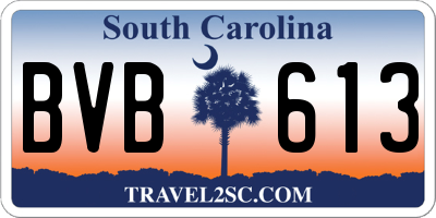 SC license plate BVB613