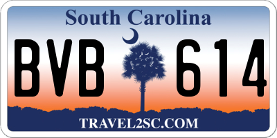 SC license plate BVB614
