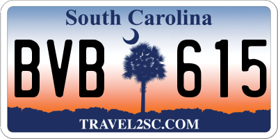 SC license plate BVB615