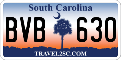 SC license plate BVB630