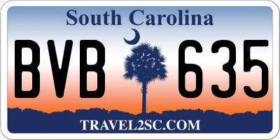 SC license plate BVB635