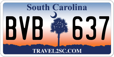 SC license plate BVB637