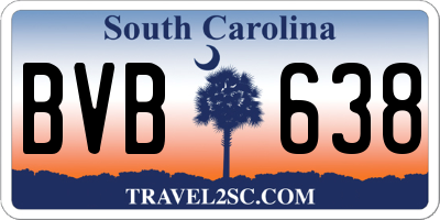 SC license plate BVB638