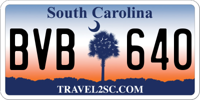 SC license plate BVB640