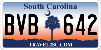 SC license plate BVB642