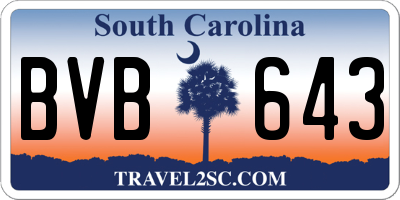 SC license plate BVB643