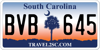 SC license plate BVB645