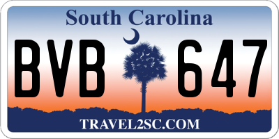SC license plate BVB647