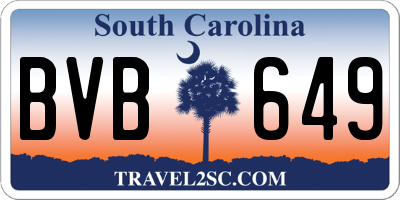 SC license plate BVB649