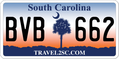 SC license plate BVB662