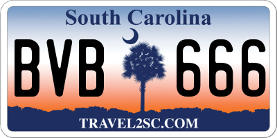 SC license plate BVB666