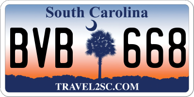 SC license plate BVB668