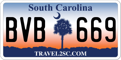 SC license plate BVB669