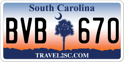 SC license plate BVB670