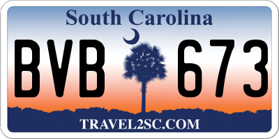 SC license plate BVB673