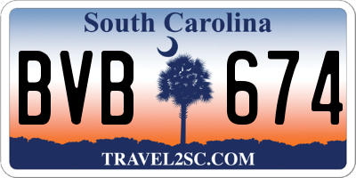 SC license plate BVB674