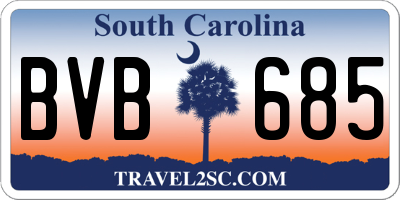 SC license plate BVB685