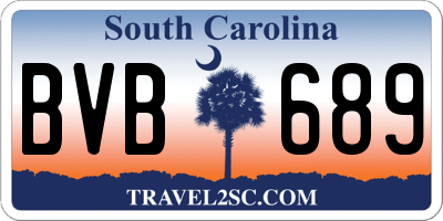 SC license plate BVB689