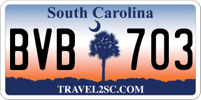 SC license plate BVB703