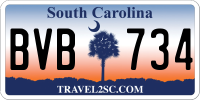 SC license plate BVB734