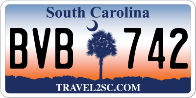 SC license plate BVB742