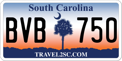 SC license plate BVB750