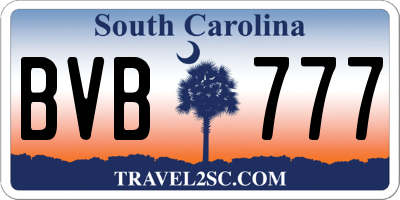 SC license plate BVB777