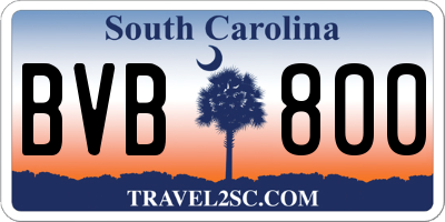 SC license plate BVB800