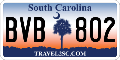 SC license plate BVB802