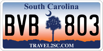 SC license plate BVB803