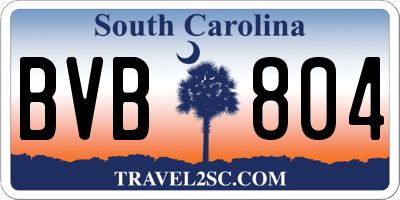 SC license plate BVB804