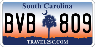 SC license plate BVB809