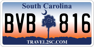 SC license plate BVB816