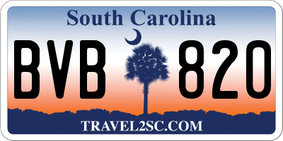 SC license plate BVB820