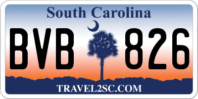 SC license plate BVB826