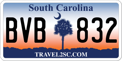 SC license plate BVB832